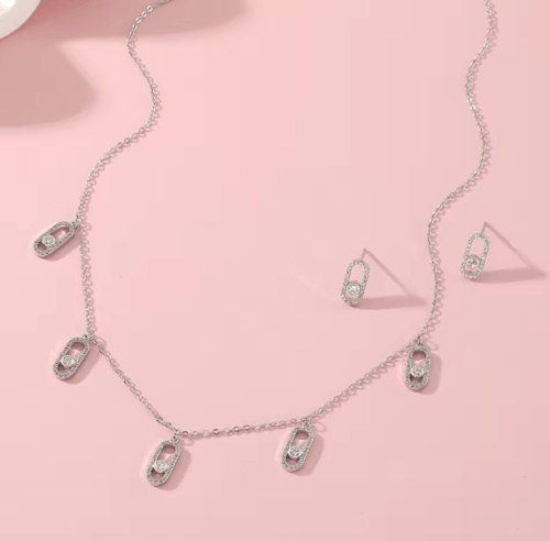 طقم سلسال و حلق نسائي