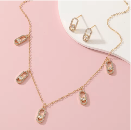 طقم سلسال و حلق نسائي