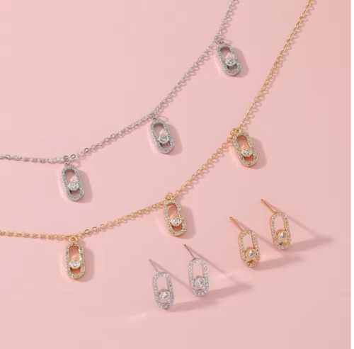 طقم سلسال و حلق نسائي