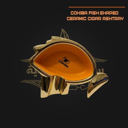 منفضة سيجار كوهيبا سيراميكية بشكل سمكة