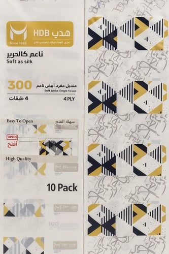 مناديل وجه هدب جولد 4 طبقات 300 منديل (80 حبه في ا...