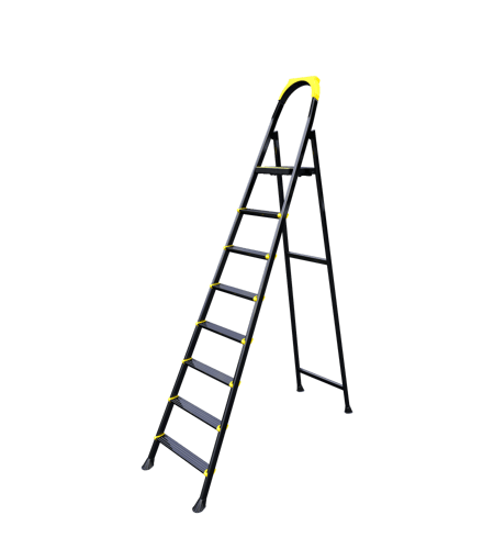 سلم معدني قابل للطي لون أسود بالكامل - متوفر بمقاس...