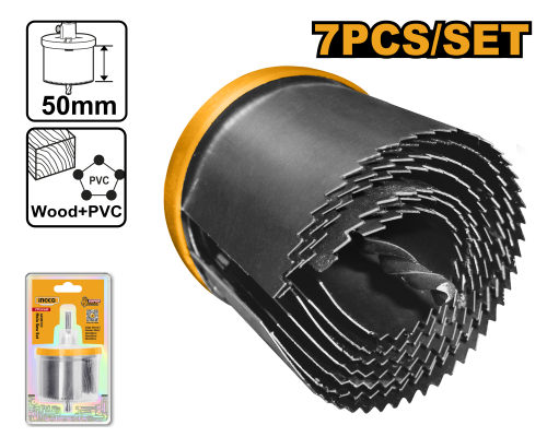 طقم ثقب هول سو 7 قطع 2 بوصة خشب وبى في سى