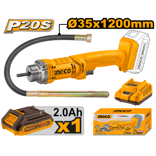 20V Cordless Concrete Vibrator with Battery and Ch...