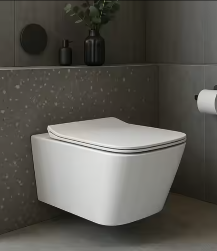 Square Wall-Hung Toilet, 180mm Height, 515 × 348 ×...