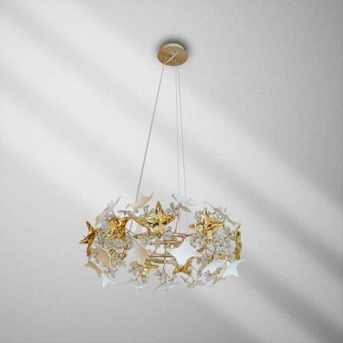 ثريا علاقي كريستال ZINSA – تصميم فاخر باللون الذهب...