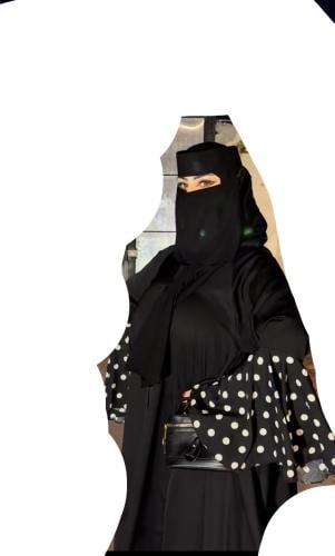 عبايه قماش بلاك بيري كم منقط