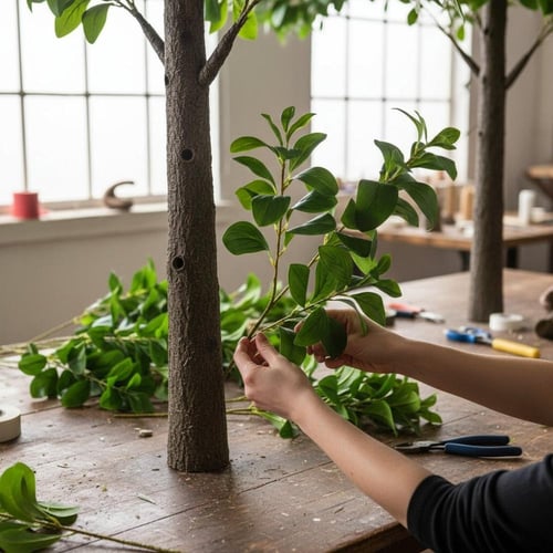 خضار ديكوري صناعي – أوراق متدلية، أخضر، ارتفاع 67...