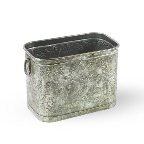 حواض زرع معدنية مستطيلة – فضي للمنزل والحديقة