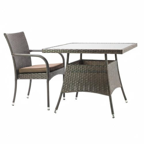 طقم جلسات خارجية – 4 كراسي مع طاولة قهوة ووسائد