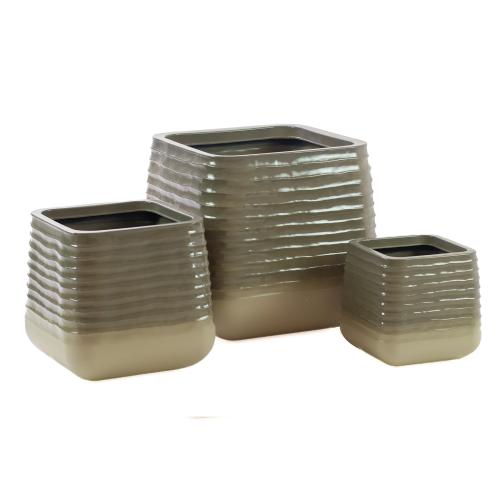 حوض نباتات دائري مضلع من البولي ريزين – مربع لامع...