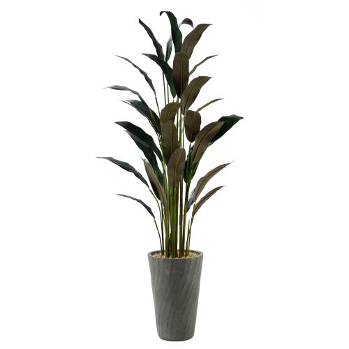 نبات صناعي ديفينباخيا – أوراق كثيفة، حوض رمادي فاي...