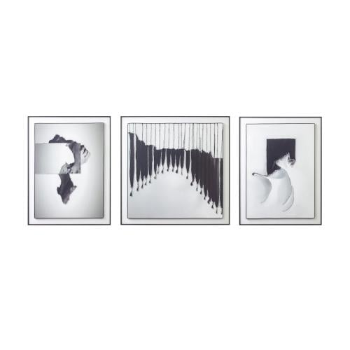 طقم ثلاث لوحات جدارية – تصميم فني عصري بمقاس 80×20...