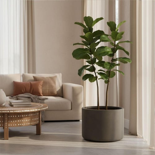 حوض فايبر رمادي غامق دائري – من حديقة السوسن للأشج...