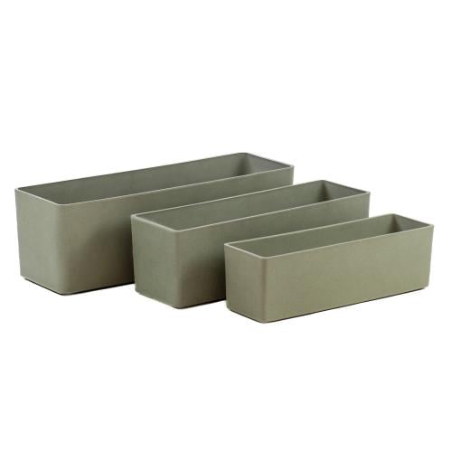 اصيص زرع مستطيل بلون رصاصي من بلاستيك البولي إيثيل...