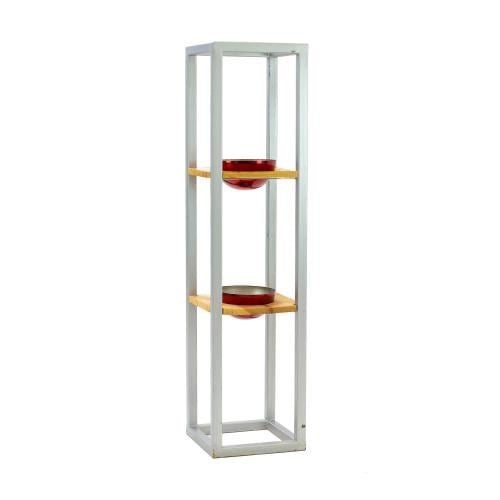 حامل نباتات أرضي طويل مودرن ذهبي | رف عرض معدني نح...