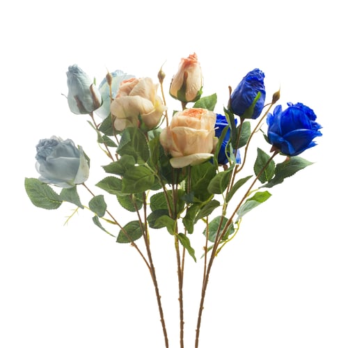 زهرة حرير صناعي – 3 ألوان (أزرق سماوي، وردي)