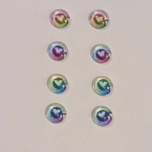 Colored hearts 8mm