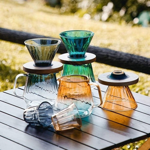 طقم الفخامة الحصري V60 زجاجي | اسود شفاف