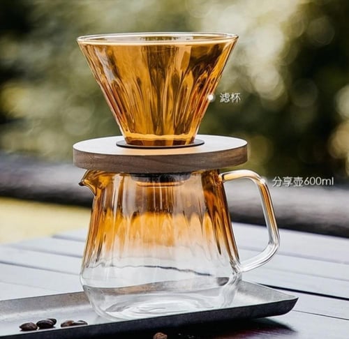 طقم الفخامة الحصري V60 زجاجي | برتقالي شفاف