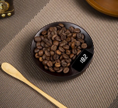 ميزان قهوة مع ملعقة خشبية - صغير | Wooden coffee s...