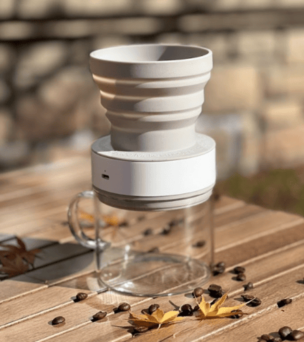 صانعة قهوة قابلة للطي و التنقل - مع كوب | Coffee M...