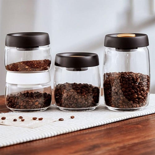 وعاء حفظ حبوب القهوة - زجاج | Glass Canister Coffe...