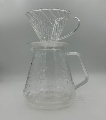 طقم تقطير شفاف V60 - زجاجي | V60 Dripper Set 02