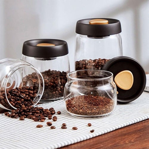 وعاء حفظ حبوب القهوة - زجاج | Glass Canister Coffe...