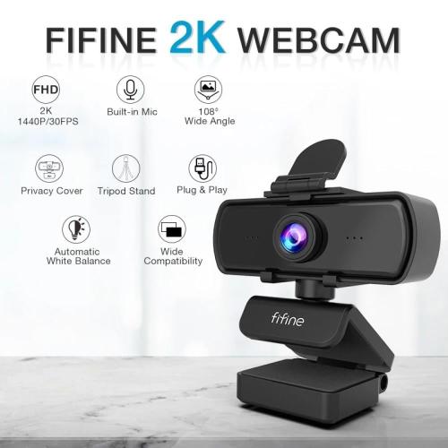 كاميرا ويب FIFINE 1440p Full HD PC