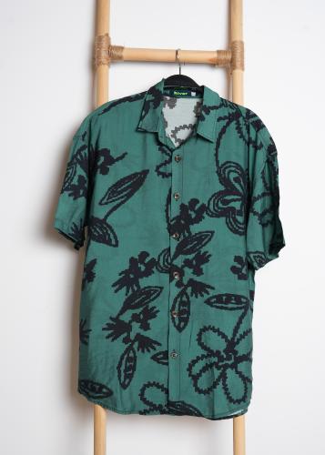 قميص رجالي صيفي بنقشة زهور