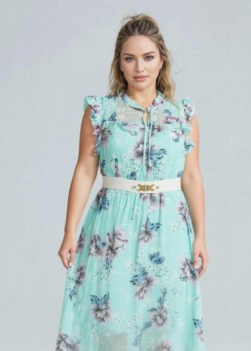 فستان نسائي أنيق بطبعة زهور