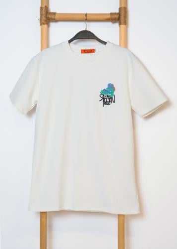 تيشيرت رجالي بتصميم عصري ابيض