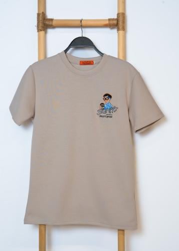 تيشيرت كاجوال رجالي أنيق بلون بيج حيادي