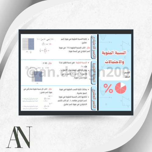 مطويات رياضيات سادس الترم الثاني