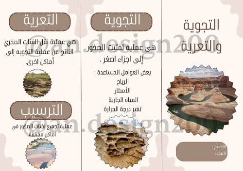 علوم ثالث التجوية والتعرية