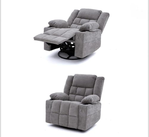 كرسي استرخاء دوار هزاز بتصميم فاخر وراحة مثالية-بع...