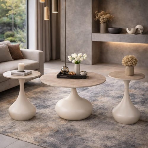 طقم طاولات شاي سيراميك بتصميم عصري فاخر-بعدة ألوان