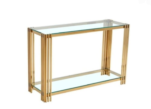 كنسول استيل زجاج فاخر - بعدة الوان