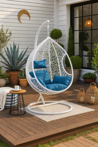 مرجيحة معلّقة فردية بتصميم قوسي ولون عصري