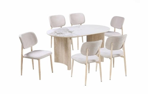 طاولة طعام سيراميك مع كراسي – تصميم عصري فاخر-بعدة...