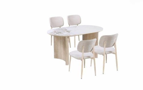 طاولة طعام سيراميك مع كراسي – تصميم عصري فاخر-بعدة...