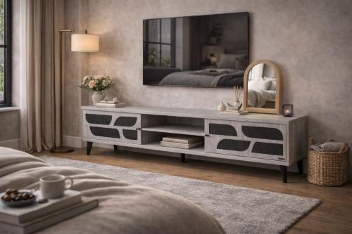 طاولة تلفزيون بلازما بتصميم عصري أنيق-بعدة ألوان