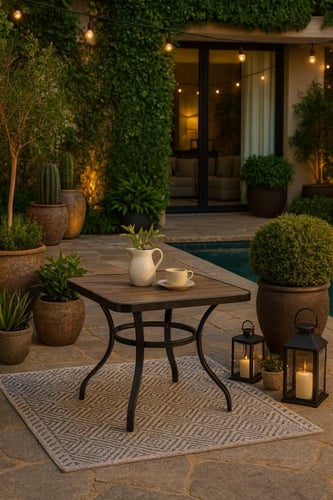 طاولة كافية مربعة -بعدة الوان