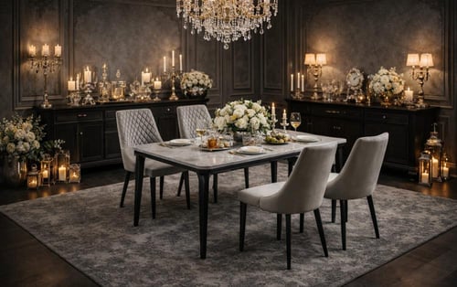 طاولة طعام بديل رخام رمادي-بعدة مقاسات