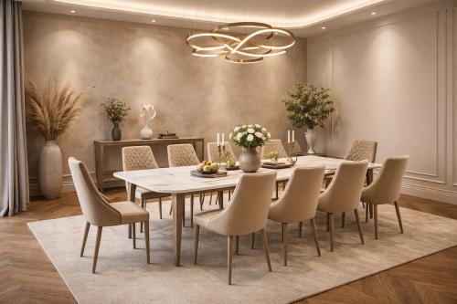 طاولة طعام بديل رخام خشبية