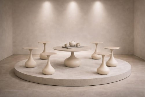 طقم طاولات شاي سيراميك مودرن 1+6 بتصميم أنيق وعصري...
