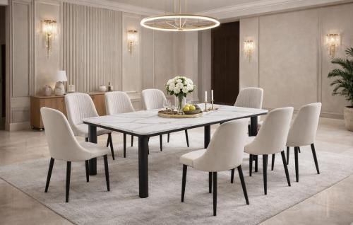 طاولة طعام رخامية فاخرة-بعدة ألوان