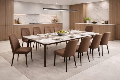 طاولة طعام رخام بتصميم راقي-بعدة ألوان