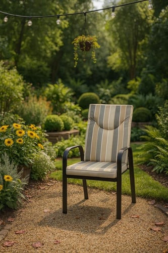 كرسي جلوس مفرد بتصميم مخطط - بعدة الوان